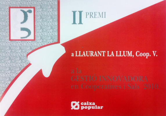 Premio Gestión Innovadora en Cooperativas y SALS Premio Innovacion